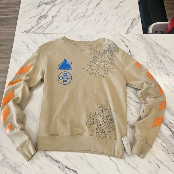 Off-White Tan and Orange Men's Sweater - Picture 1 of 7